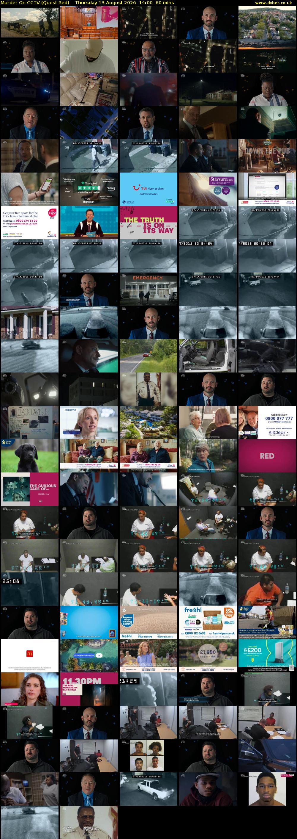 Murder On CCTV (Quest Red) Thursday 13 August 2026 14:00 - 15:00
