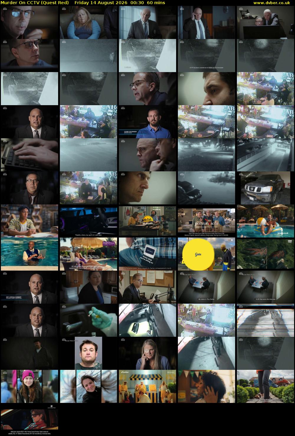 Murder On CCTV (Quest Red) Friday 14 August 2026 00:30 - 01:30