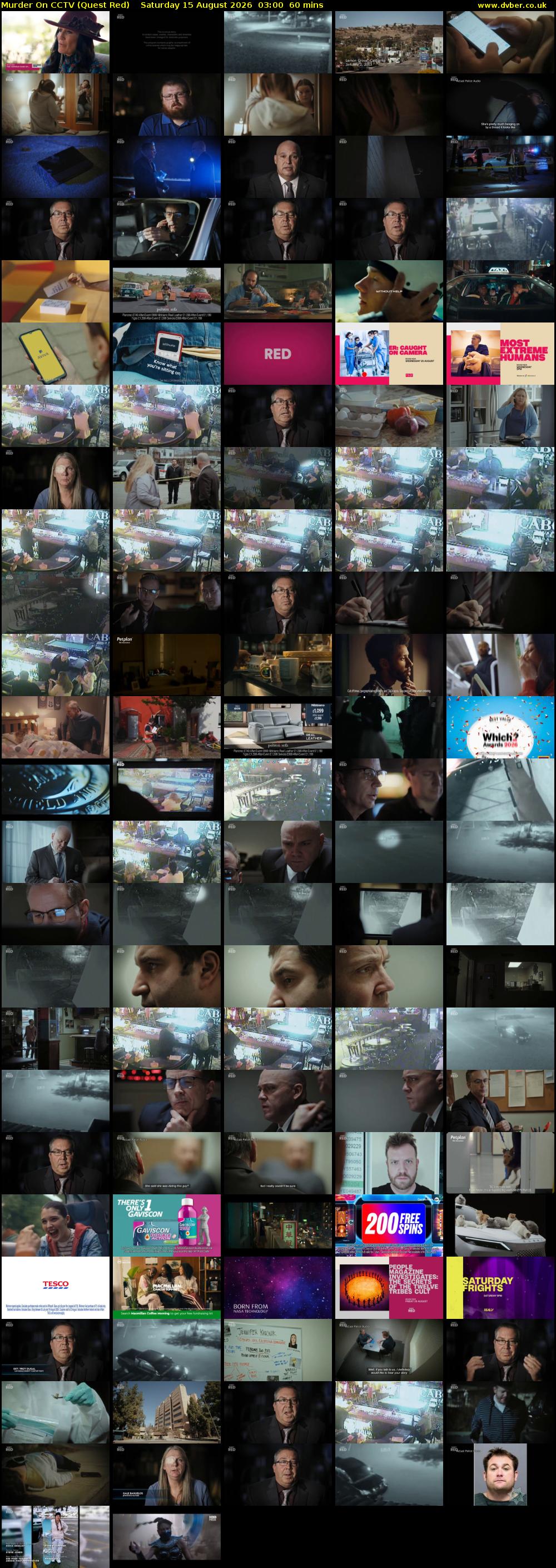 Murder On CCTV (Quest Red) Saturday 15 August 2026 03:00 - 04:00