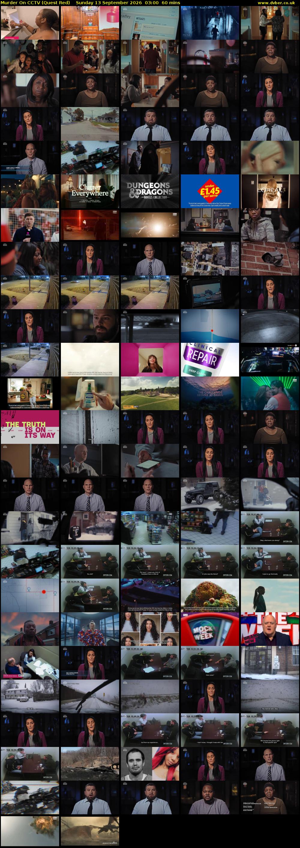 Murder On CCTV (Quest Red) Sunday 13 September 2026 03:00 - 04:00
