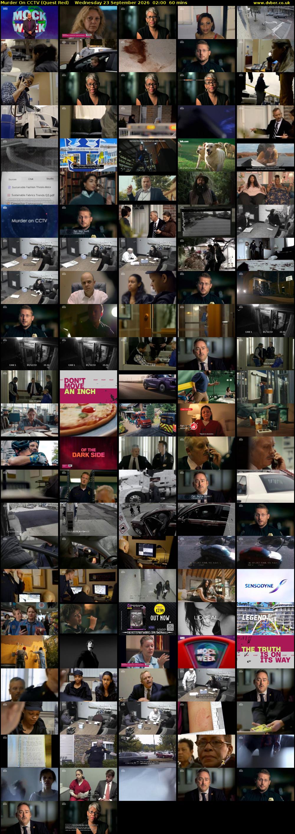 Murder On CCTV (Quest Red) Wednesday 23 September 2026 02:00 - 03:00