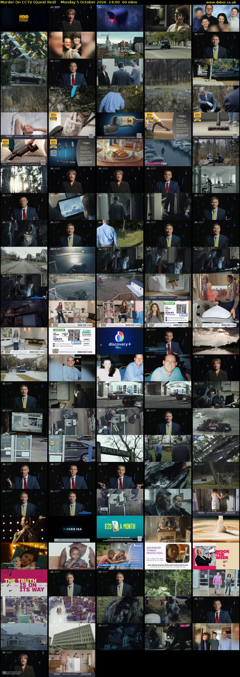 Murder On CCTV (Quest Red) Monday 5 October 2026 14:00 - 15:00