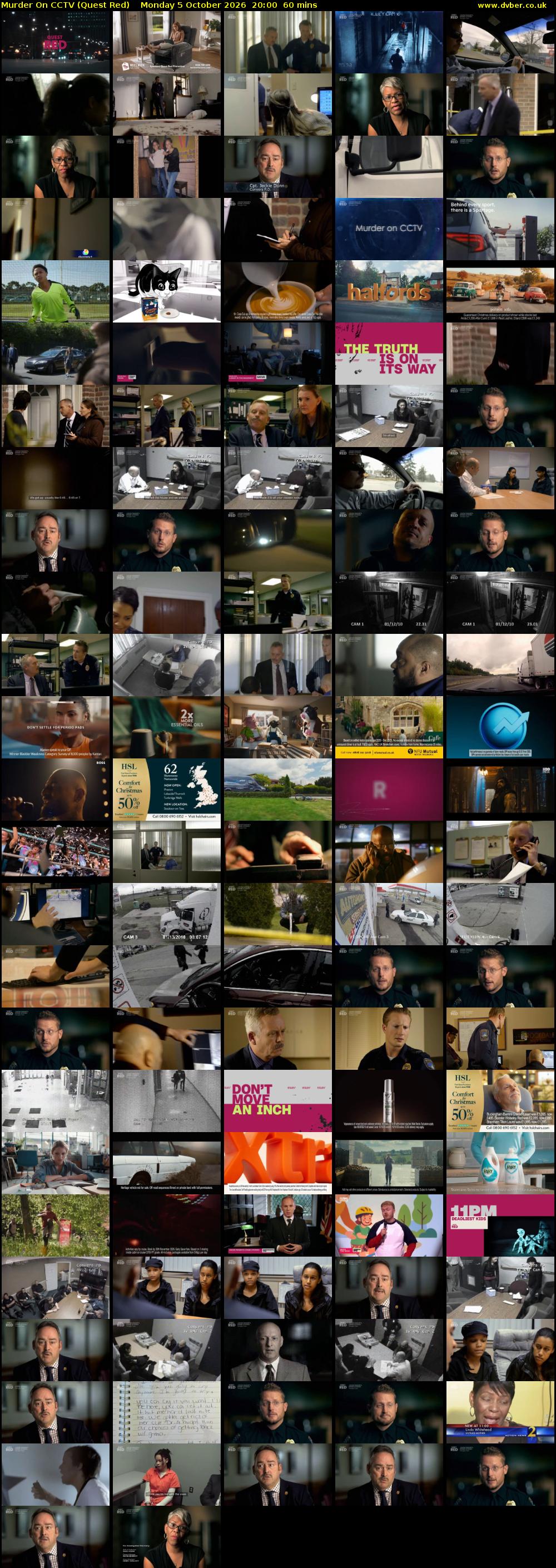 Murder On CCTV (Quest Red) Monday 5 October 2026 20:00 - 21:00