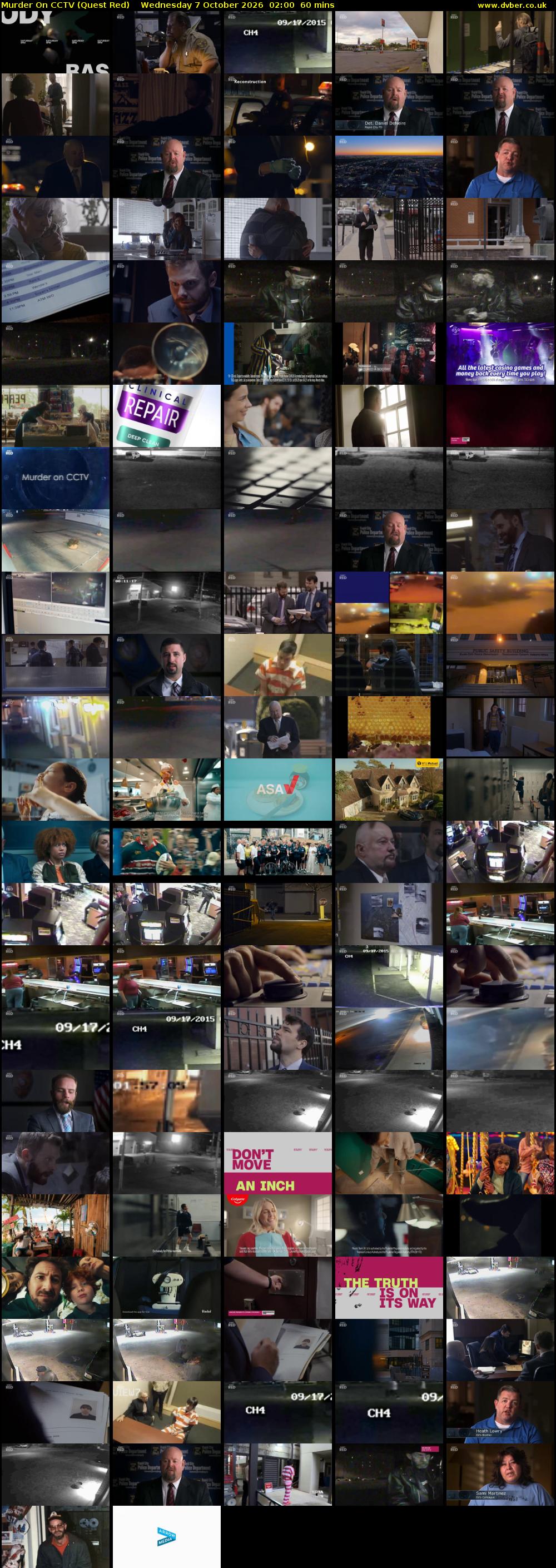 Murder On CCTV (Quest Red) Wednesday 7 October 2026 02:00 - 03:00