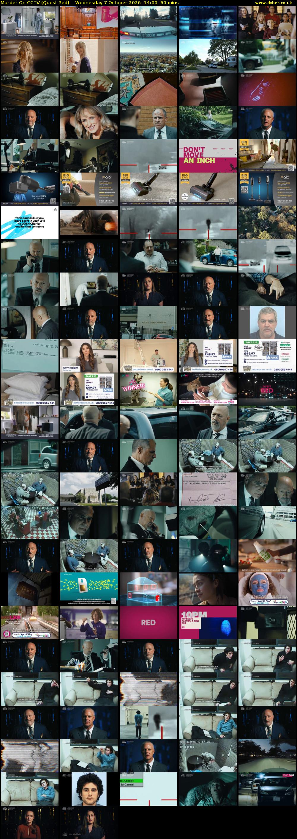 Murder On CCTV (Quest Red) Wednesday 7 October 2026 14:00 - 15:00