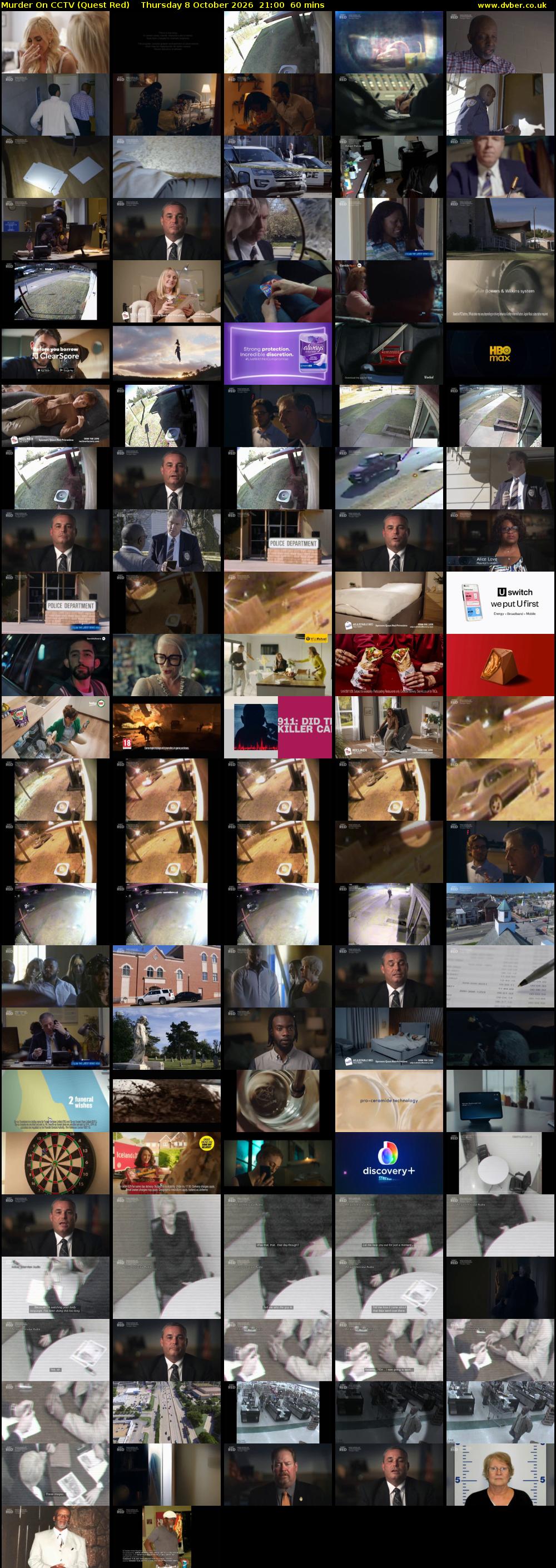 Murder On CCTV (Quest Red) Thursday 8 October 2026 21:00 - 22:00