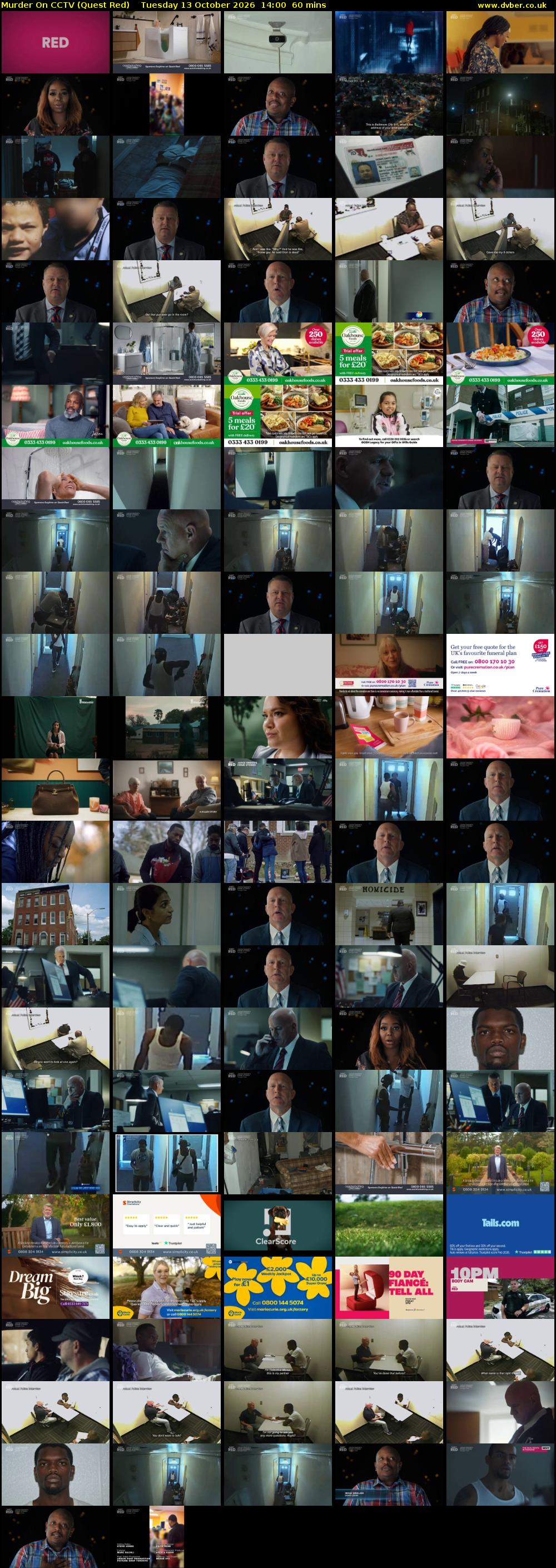 Murder On CCTV (Quest Red) Tuesday 13 October 2026 14:00 - 15:00