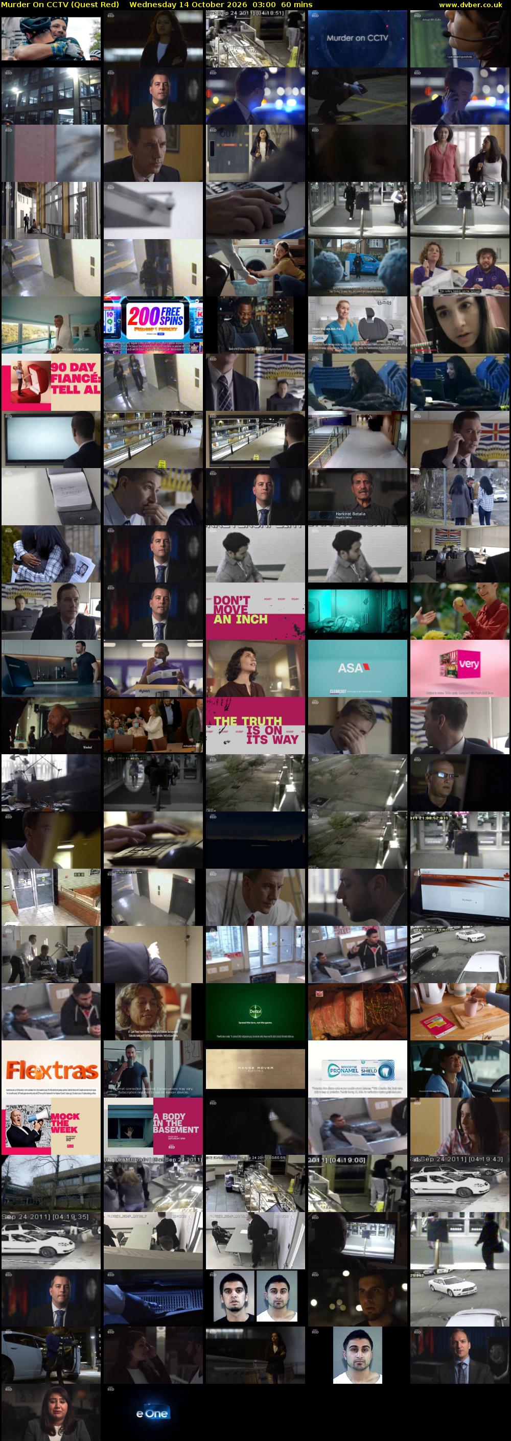Murder On CCTV (Quest Red) Wednesday 14 October 2026 03:00 - 04:00