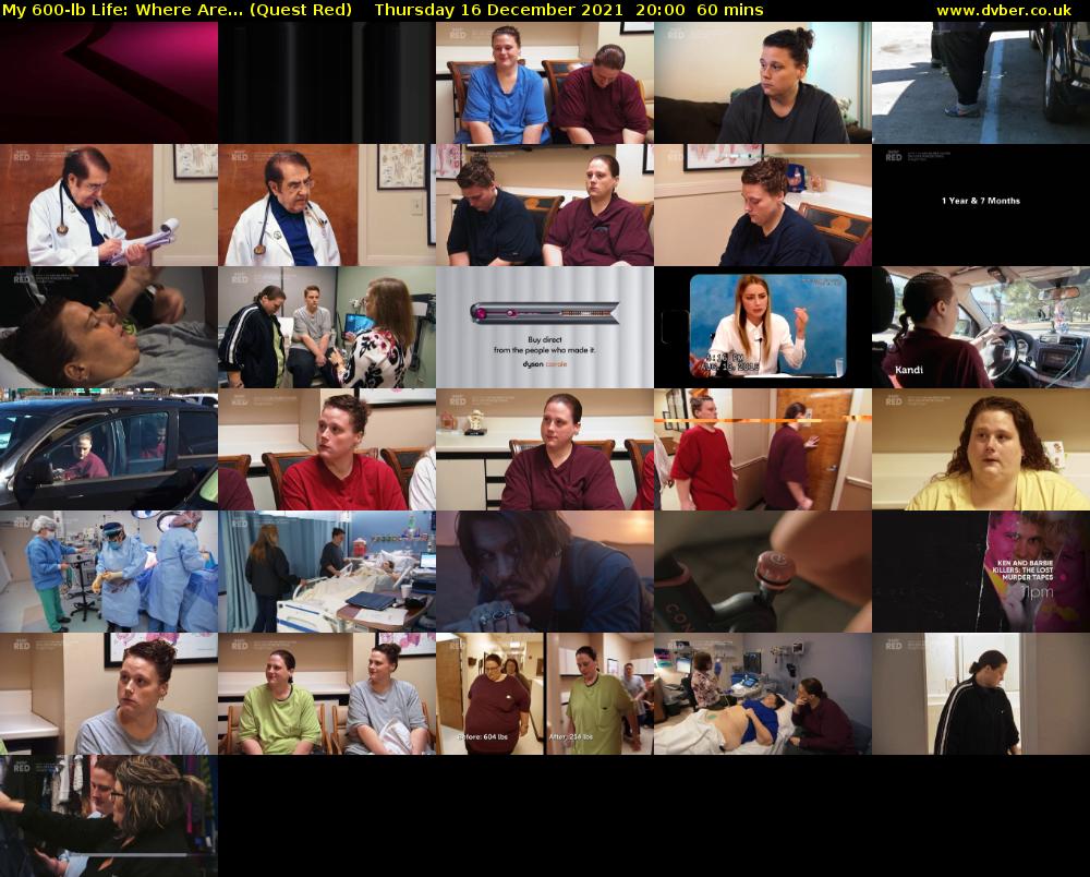 My 600-lb Life: Where Are... (Quest Red) Thursday 16 December 2021 20:00 - 21:00