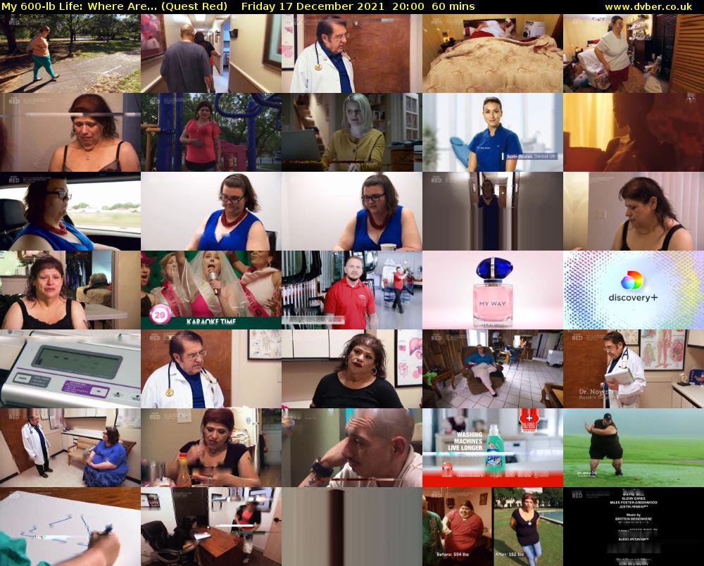 My 600-lb Life: Where Are... (Quest Red) Friday 17 December 2021 20:00 - 21:00