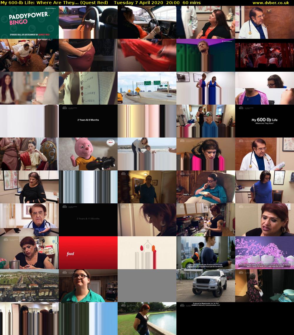 My 600-lb Life: Where Are They... (Quest Red) Tuesday 7 April 2020 20:00 - 21:00