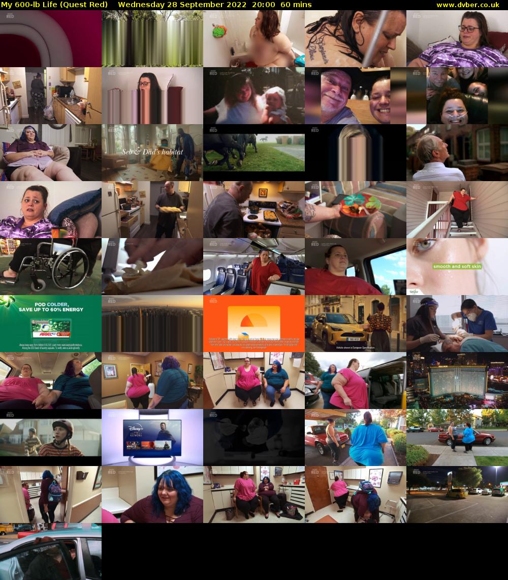 My 600-lb Life (Quest Red) Wednesday 28 September 2022 20:00 - 21:00