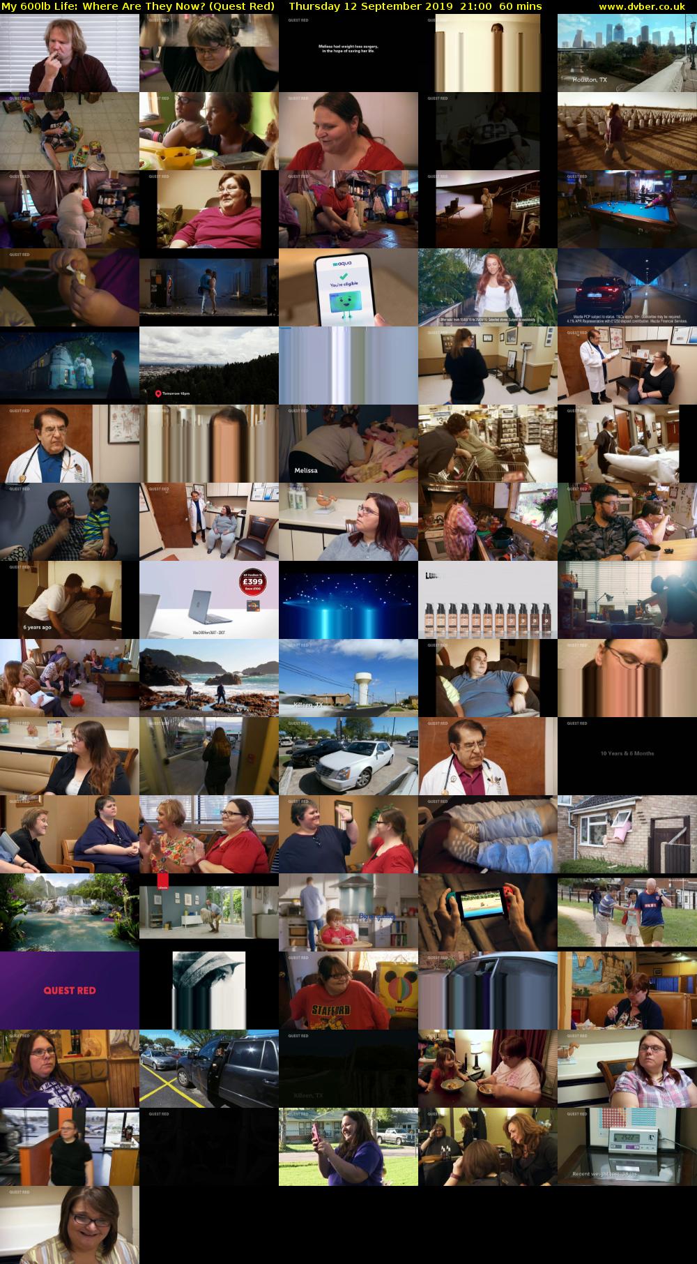 My 600lb Life: Where Are They Now? (Quest Red) Thursday 12 September 2019 21:00 - 22:00