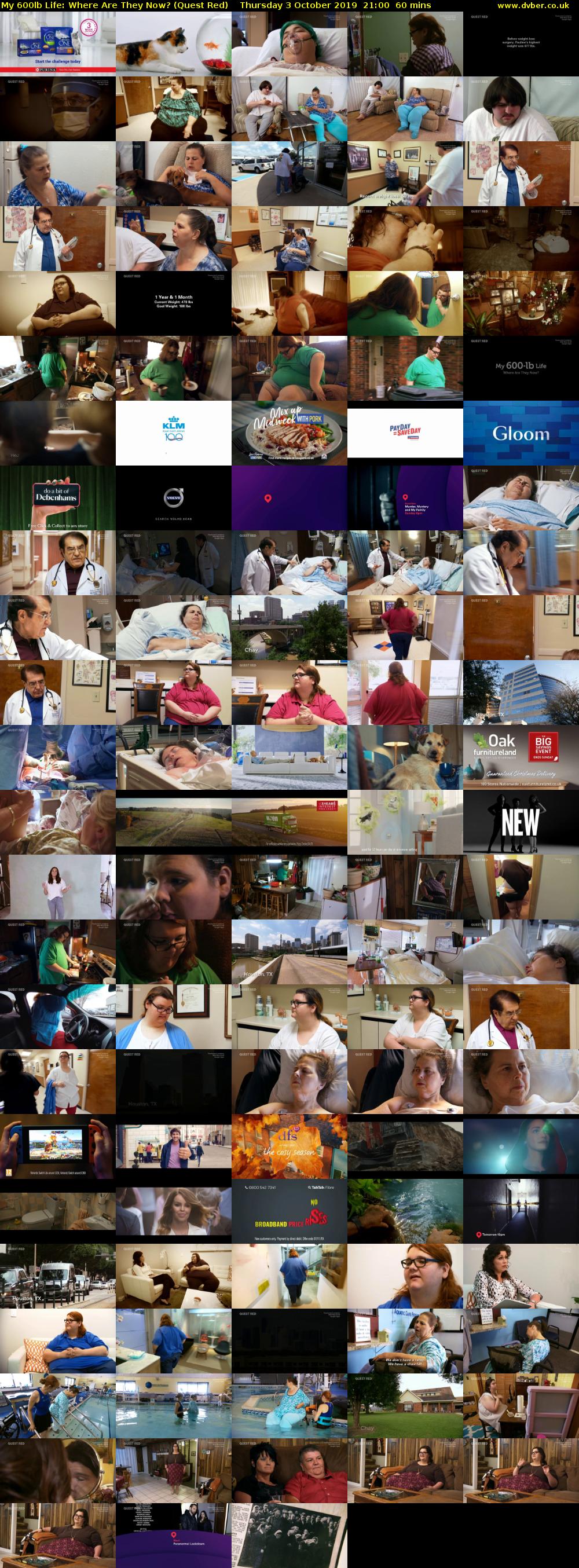 My 600lb Life: Where Are They Now? (Quest Red) Thursday 3 October 2019 21:00 - 22:00