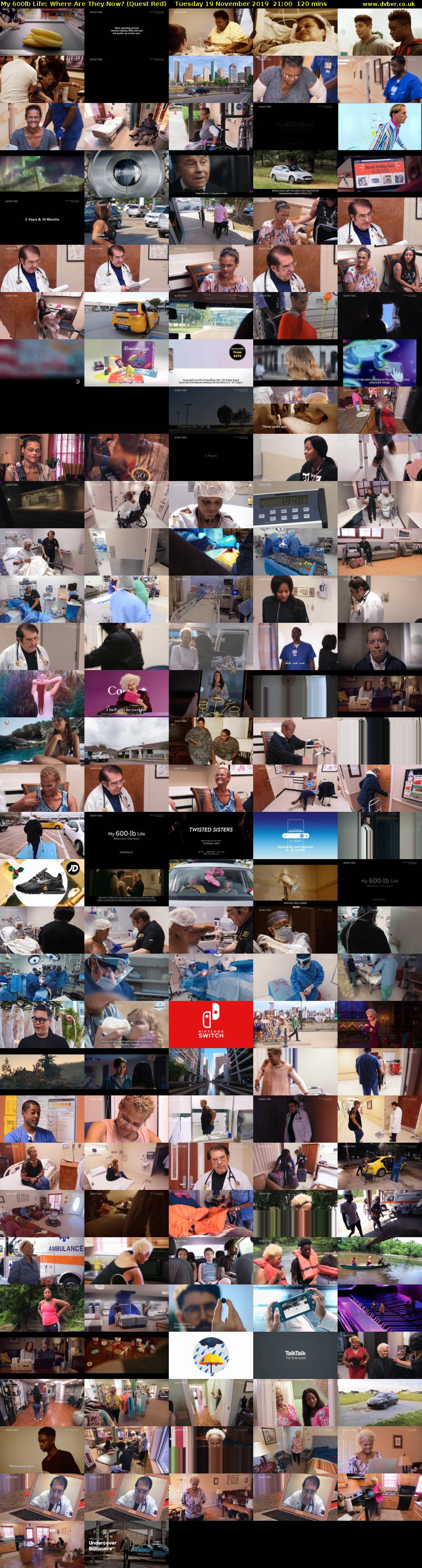 My 600lb Life: Where Are They Now? (Quest Red) Tuesday 19 November 2019 21:00 - 23:00