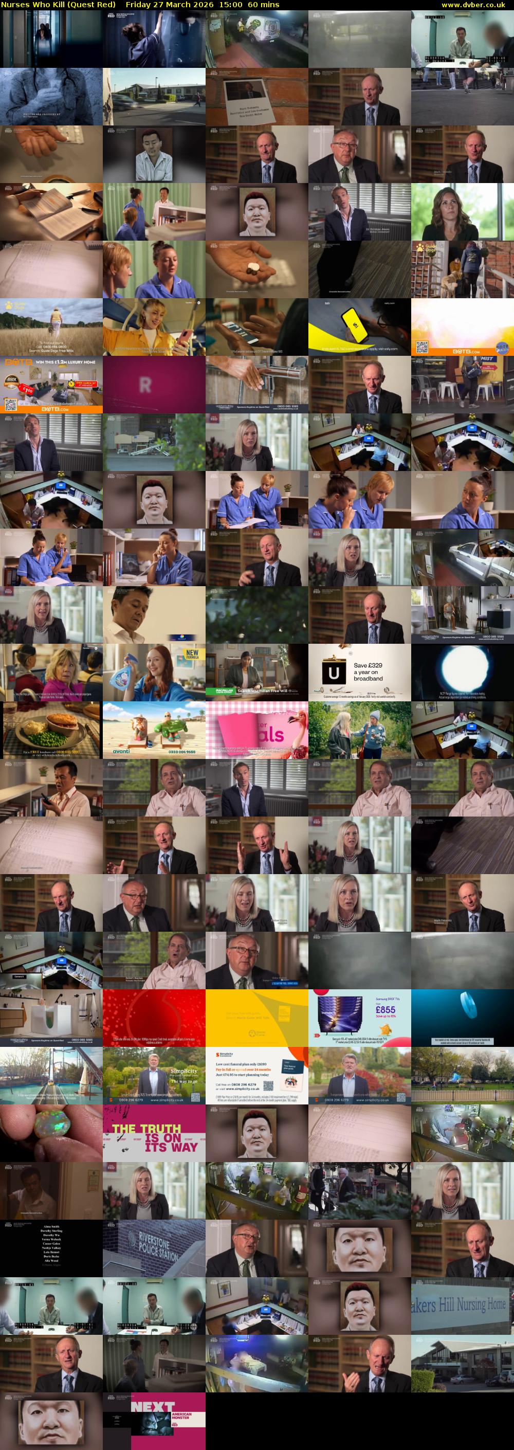 Nurses Who Kill (Quest Red) Friday 27 March 2026 15:00 - 16:00