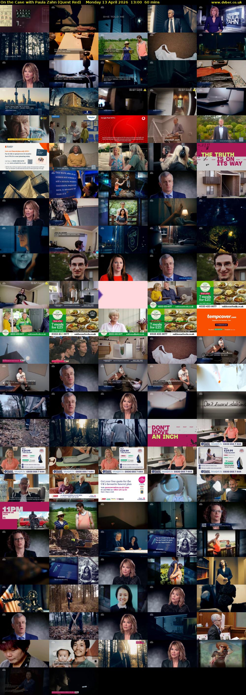 On the Case with Paula Zahn (Quest Red) Monday 13 April 2026 13:00 - 14:00