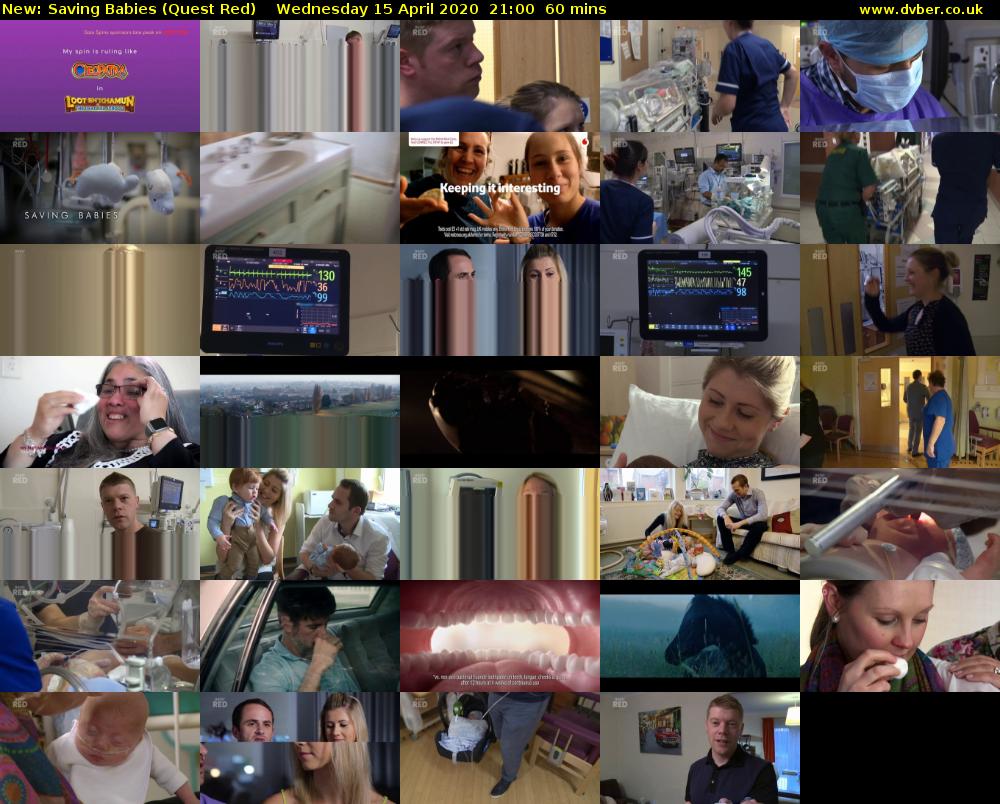Saving Babies (Quest Red) Wednesday 15 April 2020 21:00 - 22:00