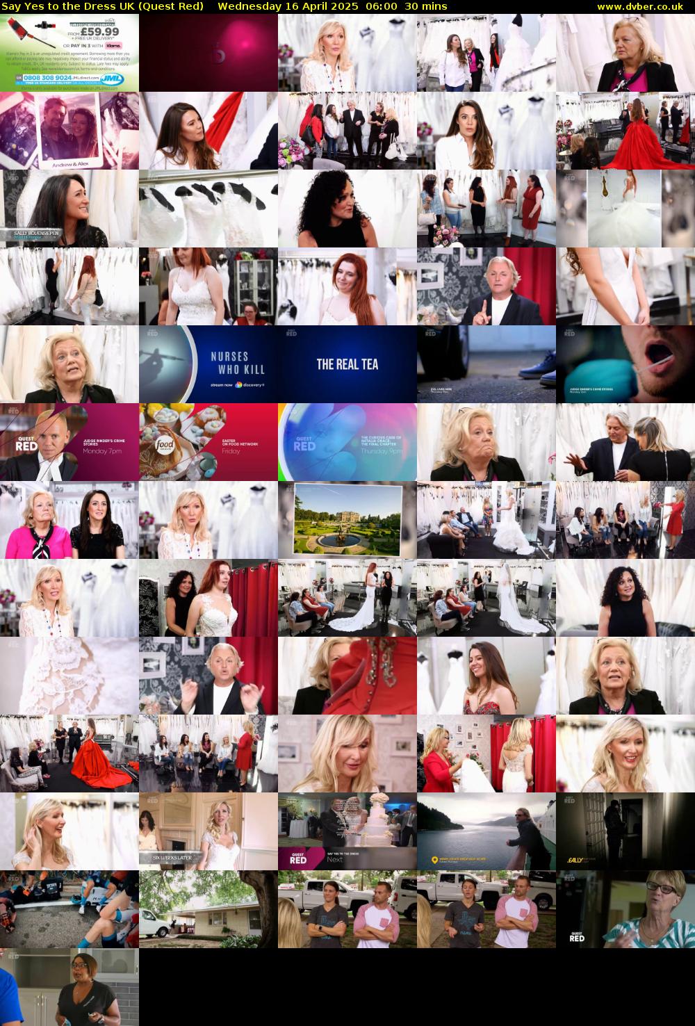 Say Yes To The Dress UK (Quest Red) Wednesday 16 April 2025 06:00 - 06:30