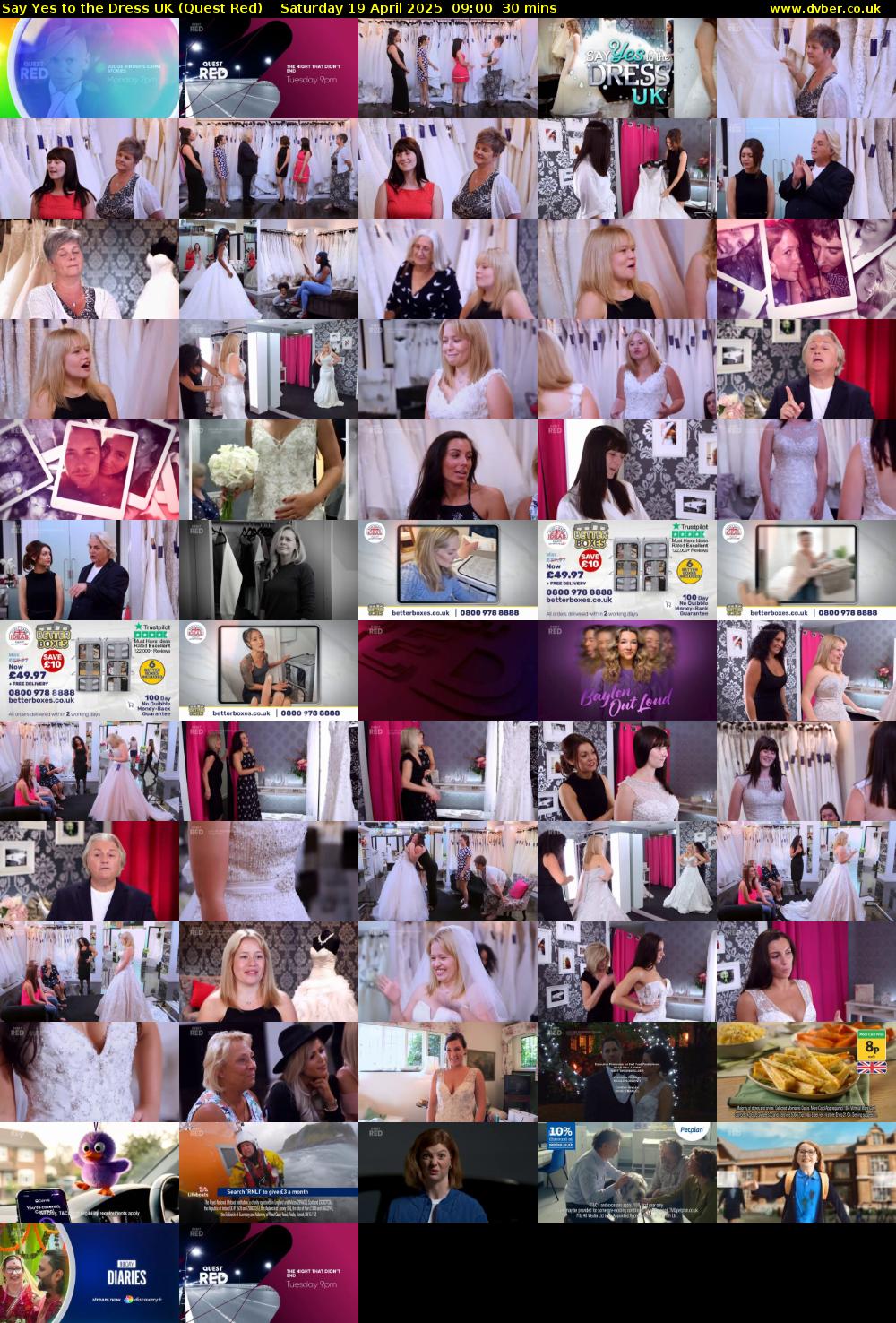 Say Yes To The Dress UK (Quest Red) Saturday 19 April 2025 09:00 - 09:30
