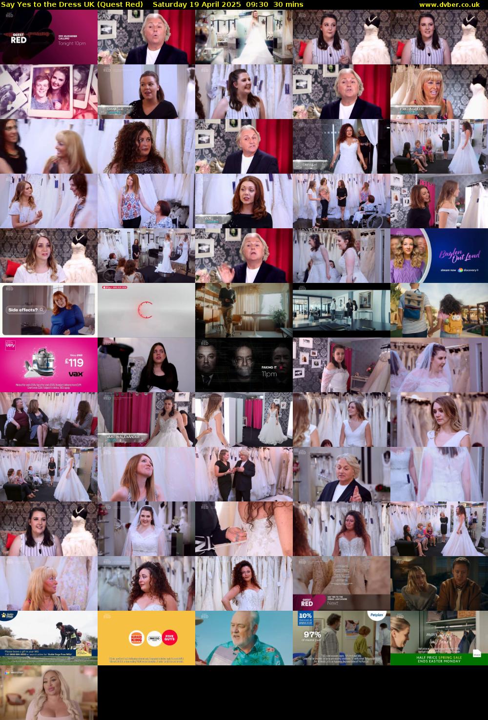 Say Yes To The Dress UK (Quest Red) Saturday 19 April 2025 09:30 - 10:00