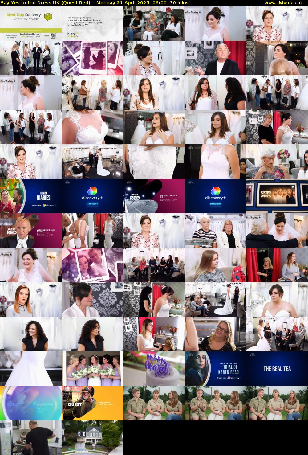 Say Yes To The Dress UK (Quest Red) Monday 21 April 2025 06:00 - 06:30