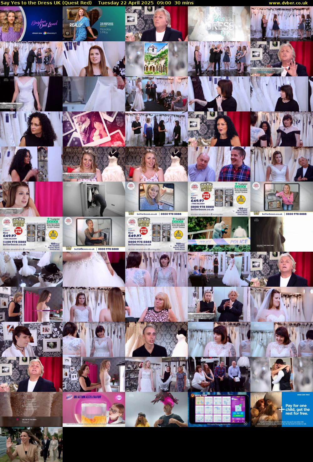 Say Yes To The Dress UK (Quest Red) Tuesday 22 April 2025 09:00 - 09:30