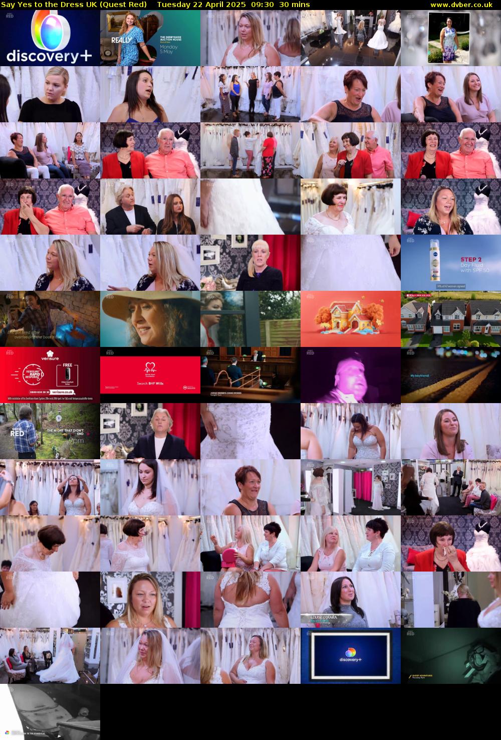 Say Yes To The Dress UK (Quest Red) Tuesday 22 April 2025 09:30 - 10:00