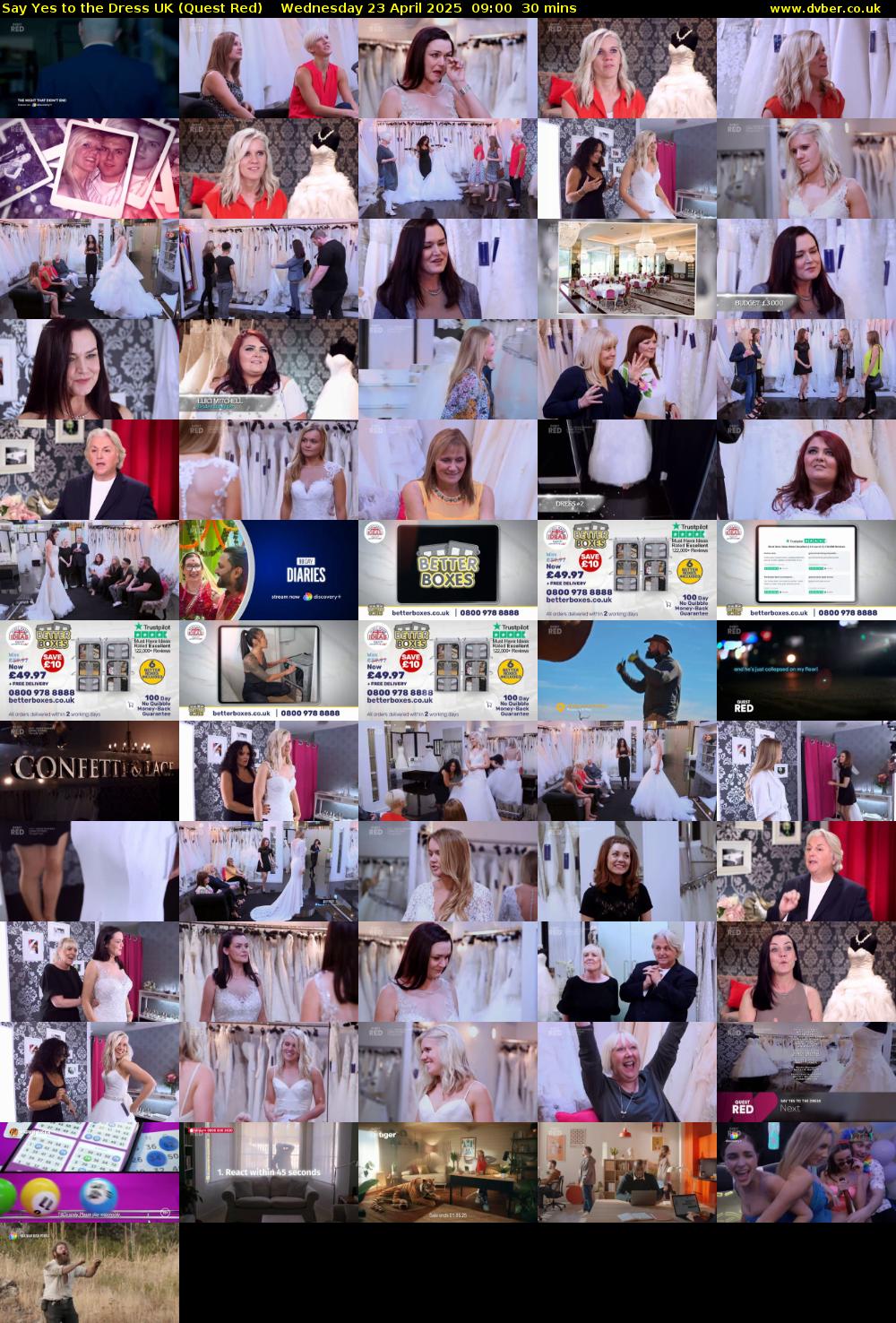 Say Yes To The Dress UK (Quest Red) Wednesday 23 April 2025 09:00 - 09:30