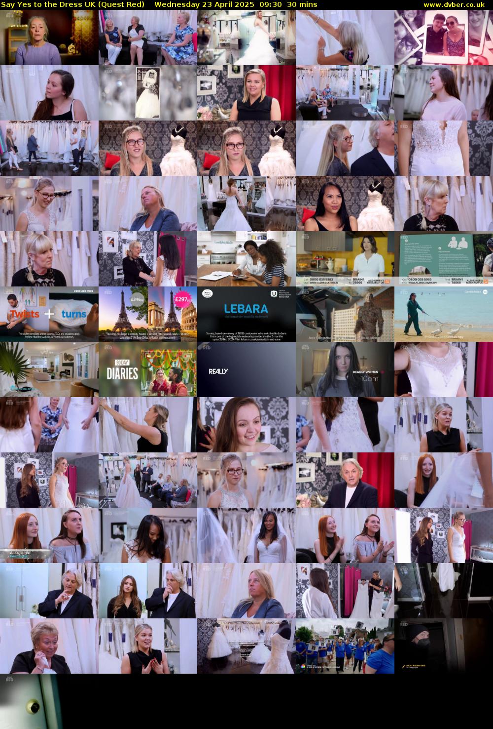 Say Yes To The Dress UK (Quest Red) Wednesday 23 April 2025 09:30 - 10:00