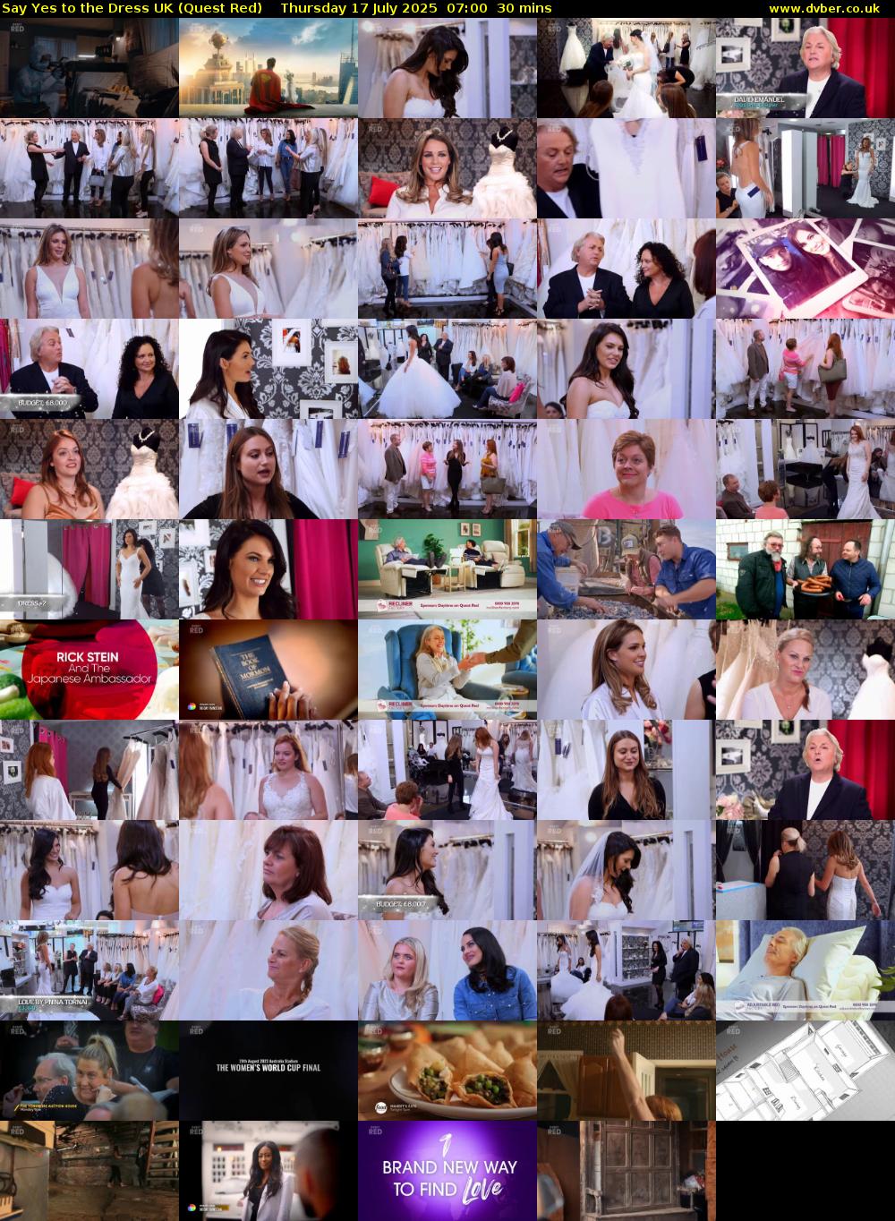 Say Yes To The Dress UK (Quest Red) Thursday 17 July 2025 07:00 - 07:30