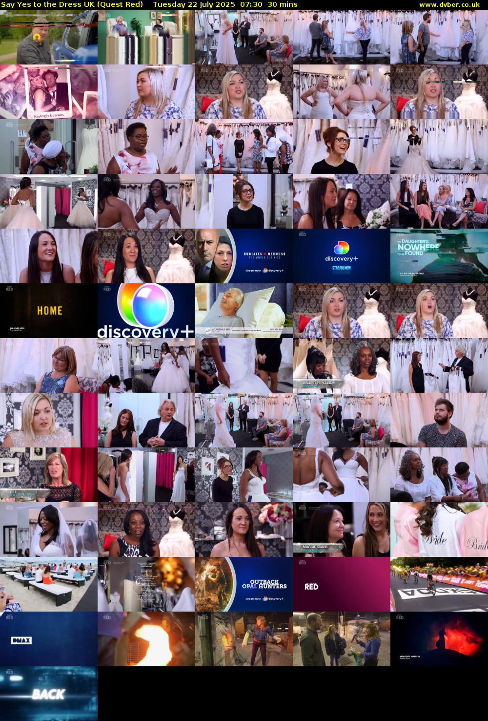Say Yes To The Dress UK (Quest Red) Tuesday 22 July 2025 07:30 - 08:00