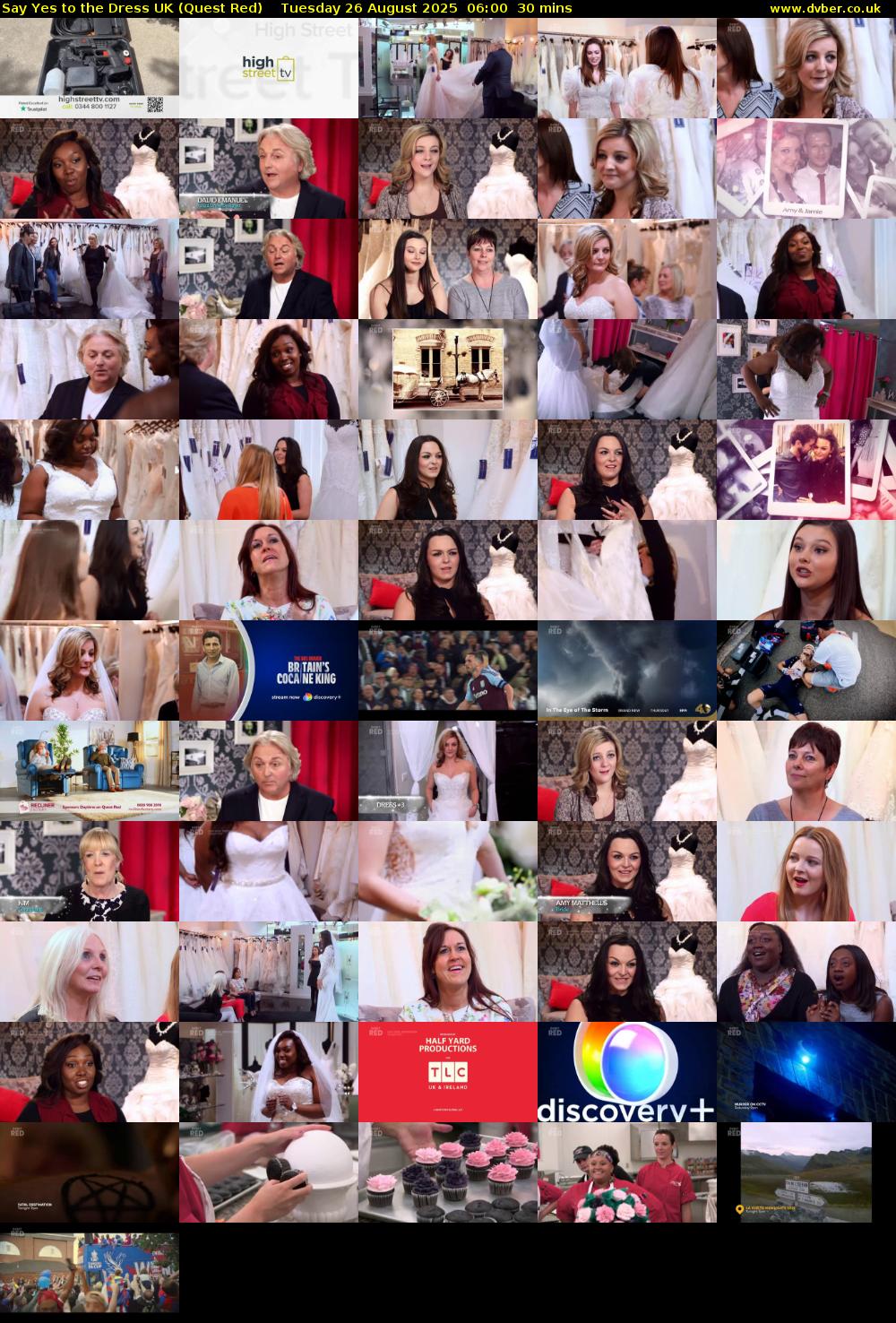 Say Yes To The Dress UK (Quest Red) Tuesday 26 August 2025 06:00 - 06:30