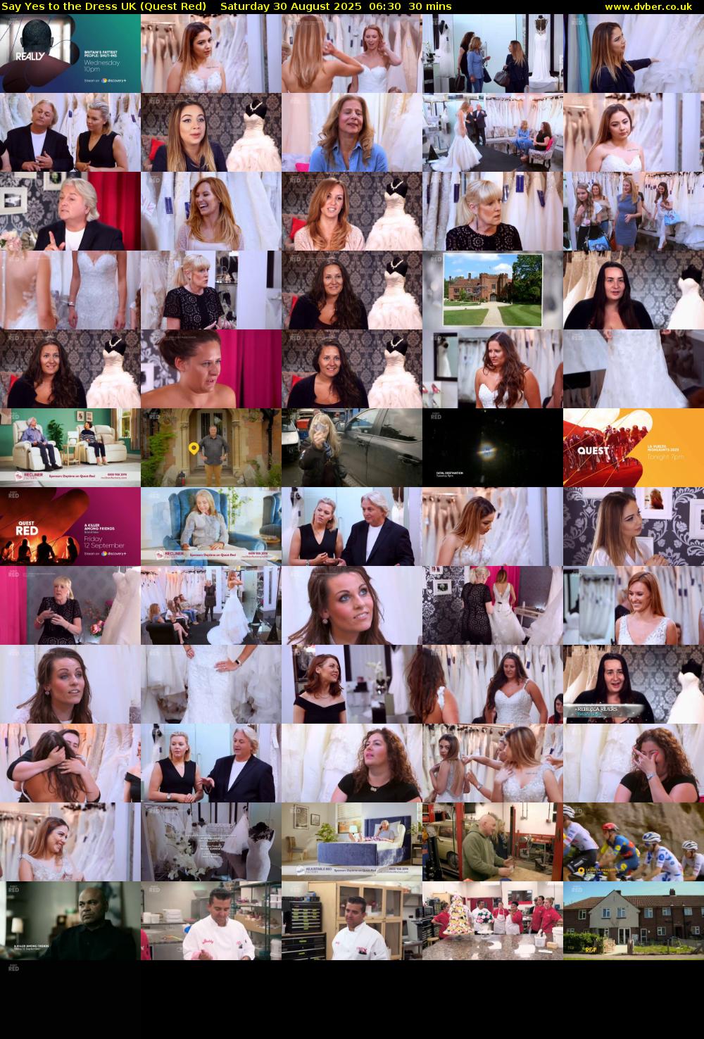 Say Yes To The Dress UK (Quest Red) Saturday 30 August 2025 06:30 - 07:00