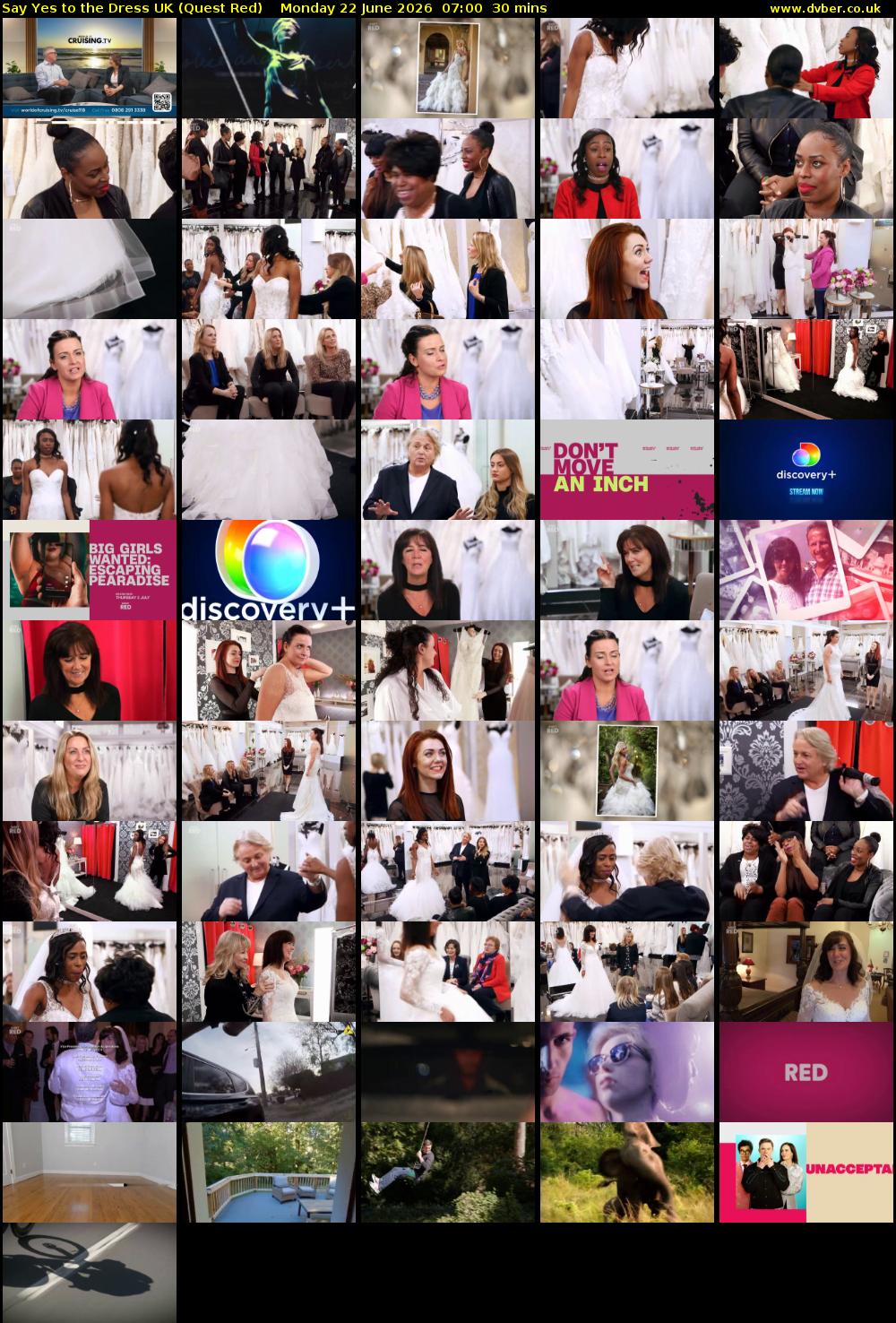 Say Yes To The Dress UK (Quest Red) Monday 22 June 2026 07:00 - 07:30