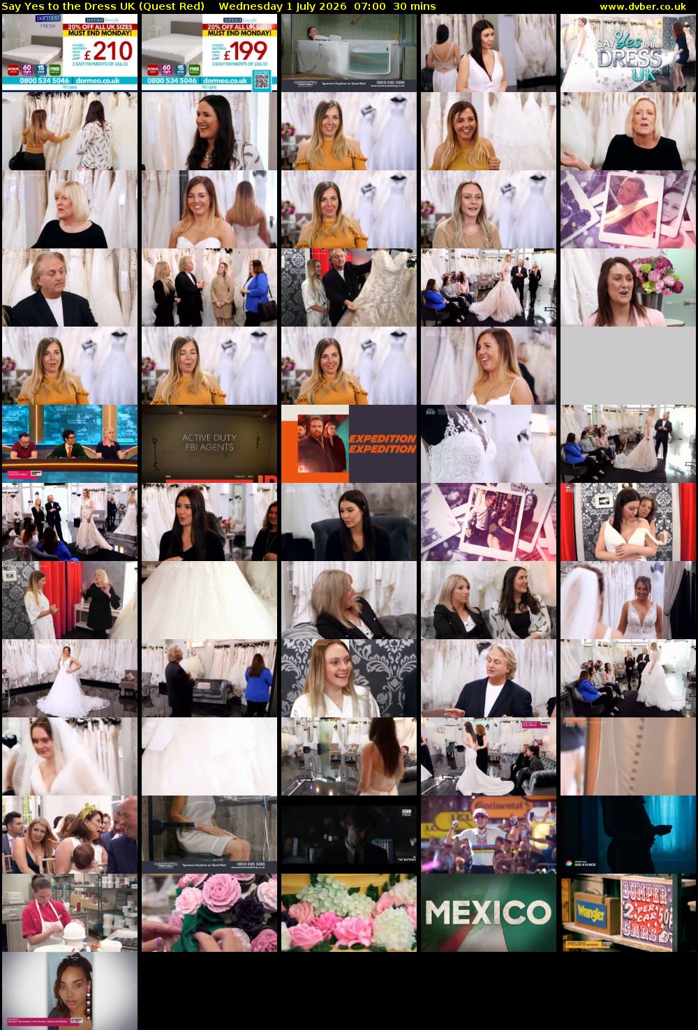 Say Yes To The Dress UK (Quest Red) Wednesday 1 July 2026 07:00 - 07:30