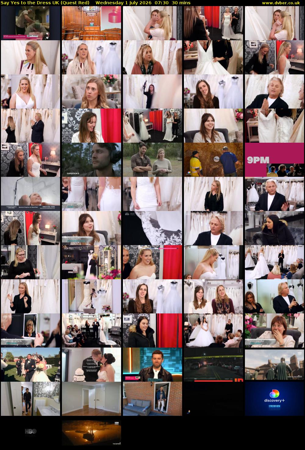 Say Yes To The Dress UK (Quest Red) Wednesday 1 July 2026 07:30 - 08:00