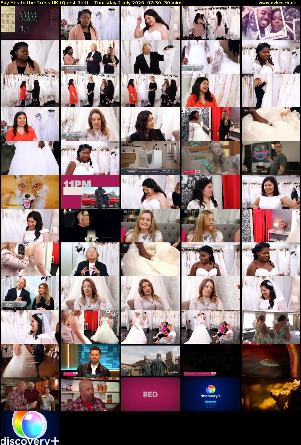 Say Yes To The Dress UK (Quest Red) Thursday 2 July 2026 07:30 - 08:00