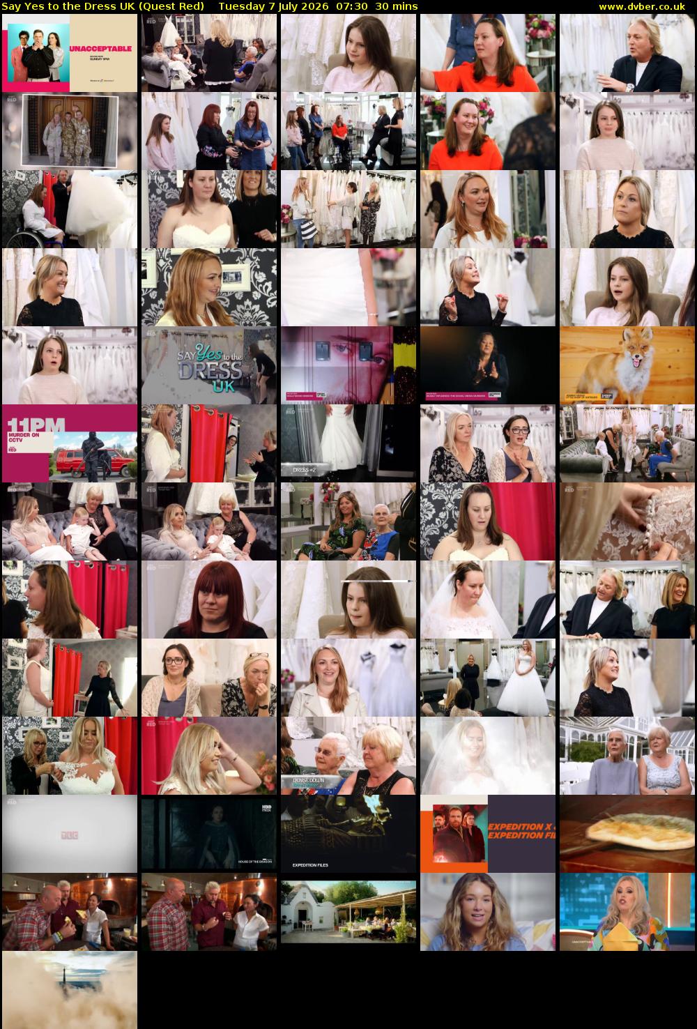 Say Yes To The Dress UK (Quest Red) Tuesday 7 July 2026 07:30 - 08:00