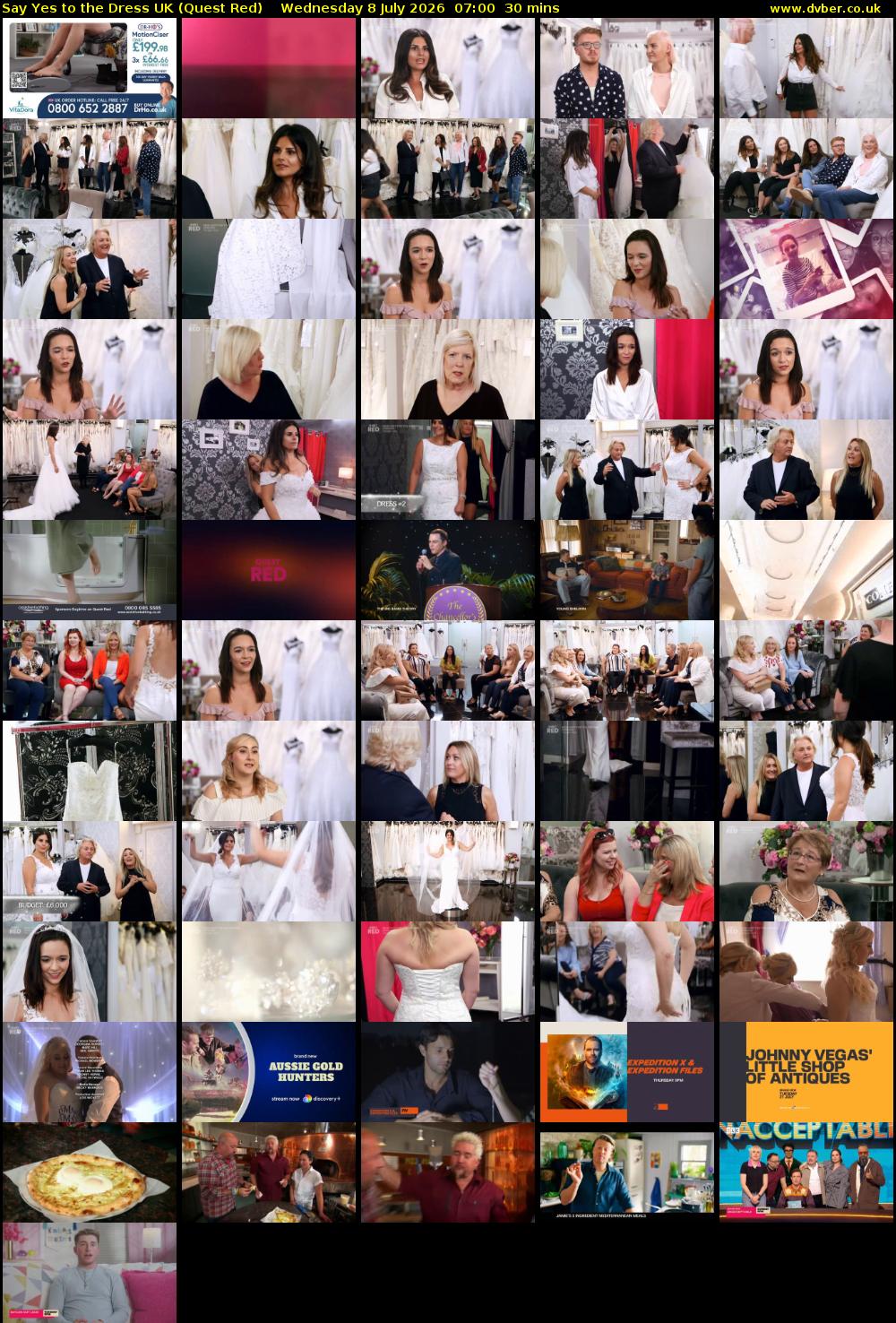 Say Yes To The Dress UK (Quest Red) Wednesday 8 July 2026 07:00 - 07:30