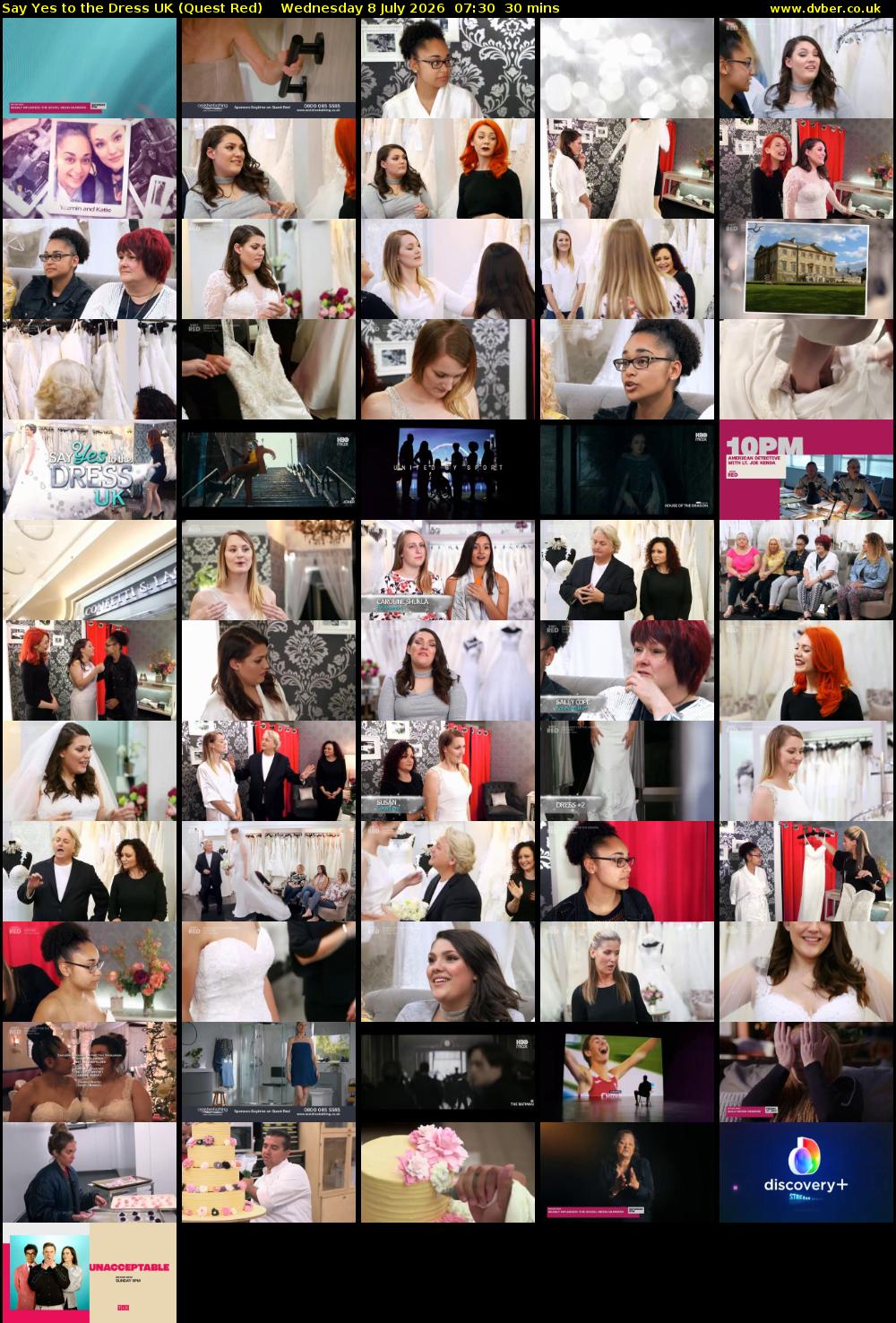 Say Yes To The Dress UK (Quest Red) Wednesday 8 July 2026 07:30 - 08:00