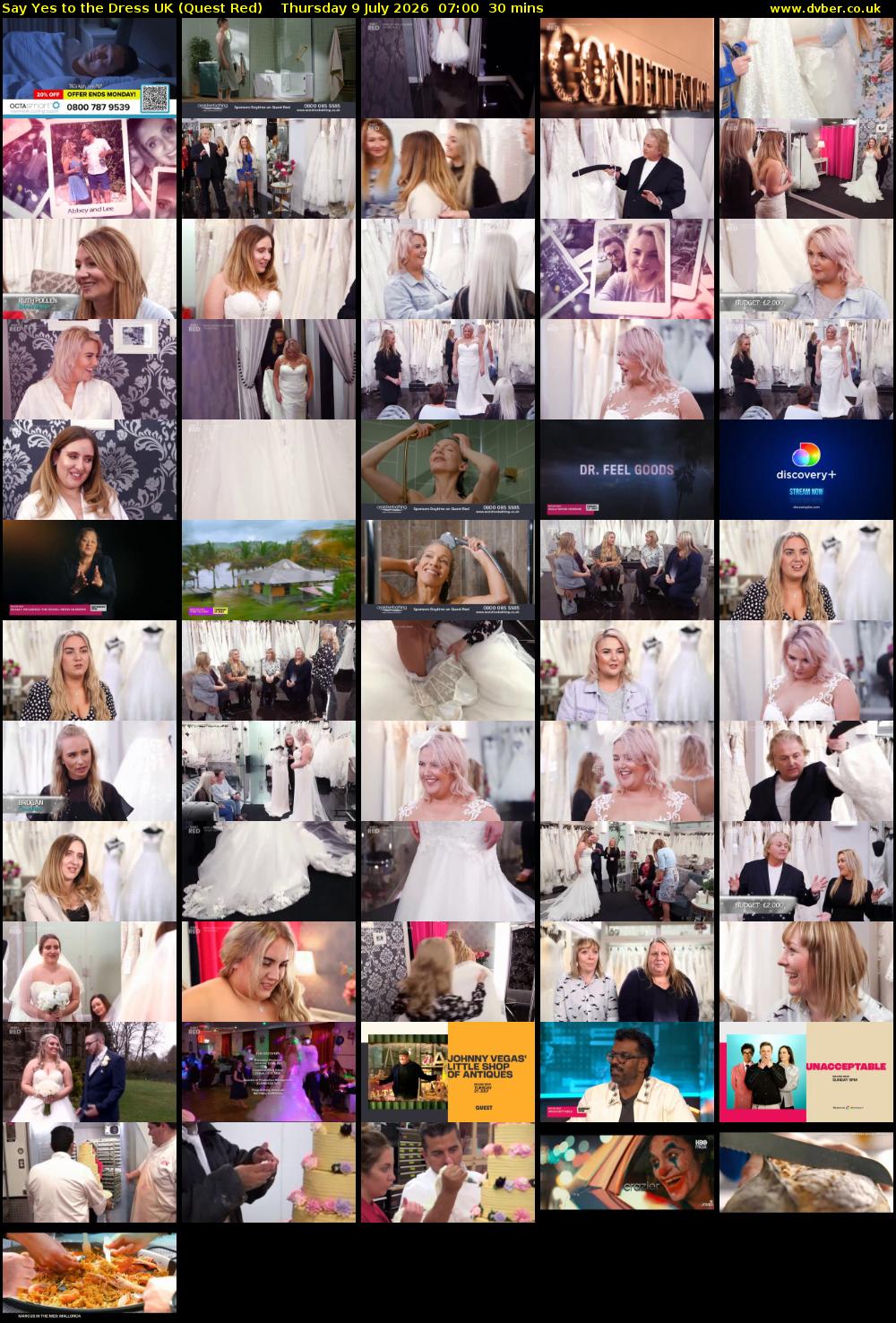 Say Yes To The Dress UK (Quest Red) Thursday 9 July 2026 07:00 - 07:30