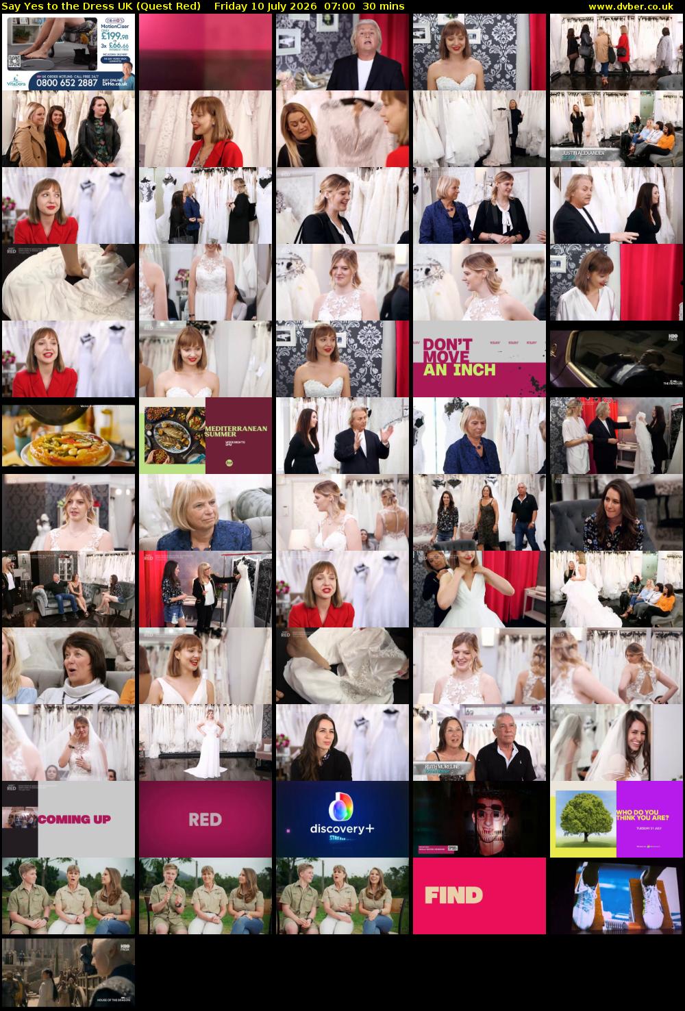 Say Yes To The Dress UK (Quest Red) Friday 10 July 2026 07:00 - 07:30