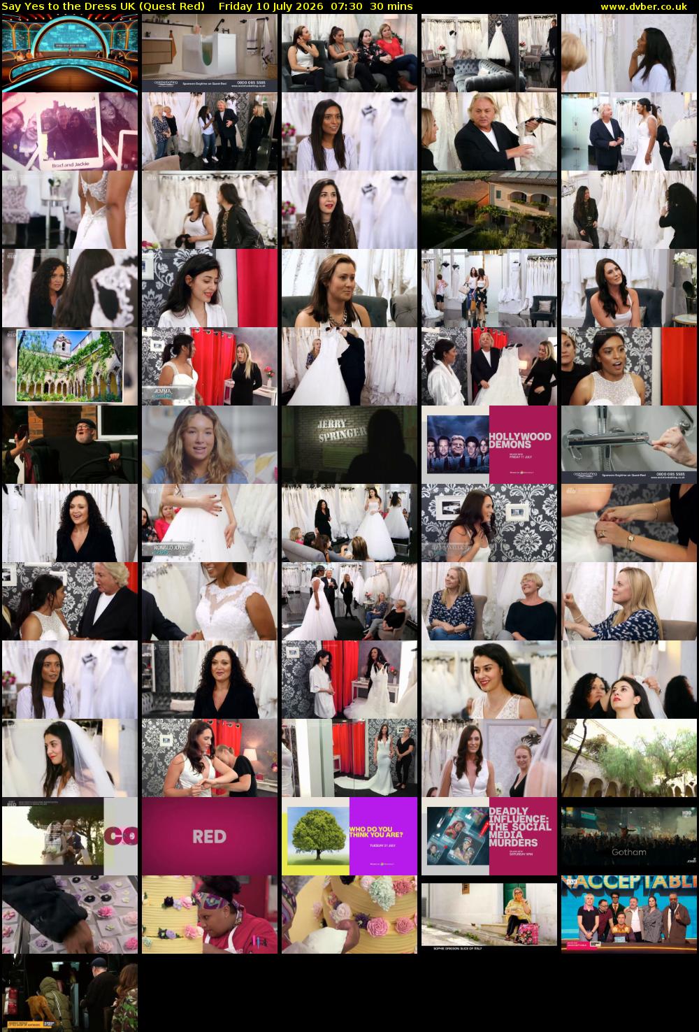 Say Yes To The Dress UK (Quest Red) Friday 10 July 2026 07:30 - 08:00