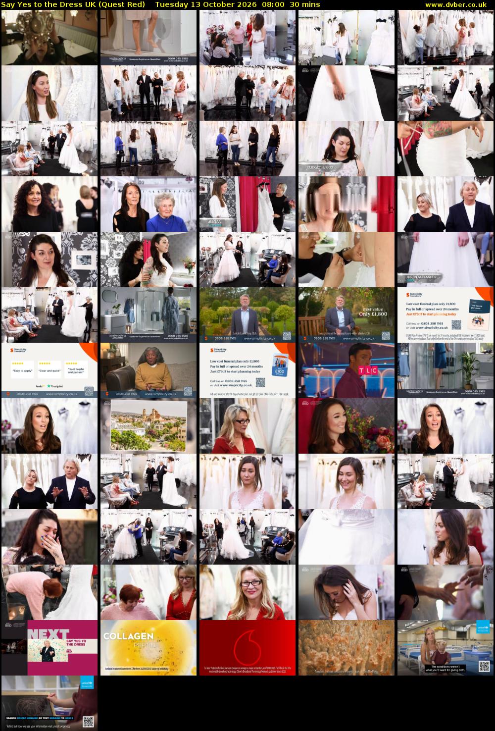Say Yes To The Dress UK (Quest Red) Tuesday 13 October 2026 08:00 - 08:30