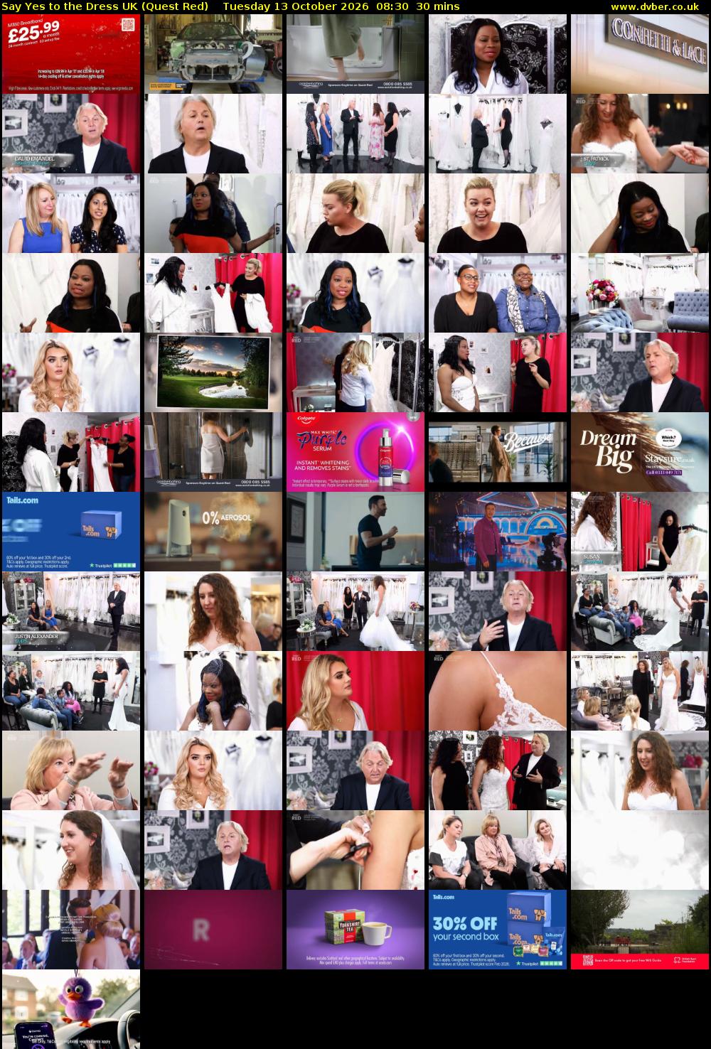 Say Yes To The Dress UK (Quest Red) Tuesday 13 October 2026 08:30 - 09:00