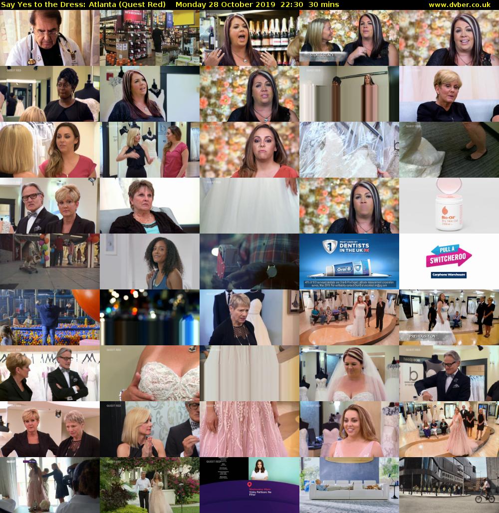 Say Yes to the Dress: Atlanta (Quest Red) Monday 28 October 2019 22:30 - 23:00