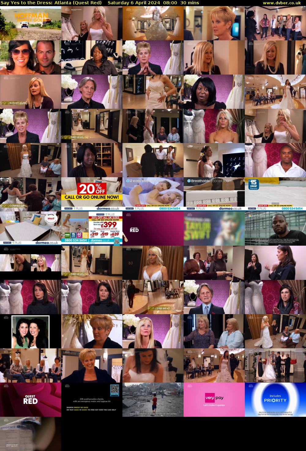 Say Yes to the Dress: Atlanta (Quest Red) Saturday 6 April 2024 08:00 - 08:30