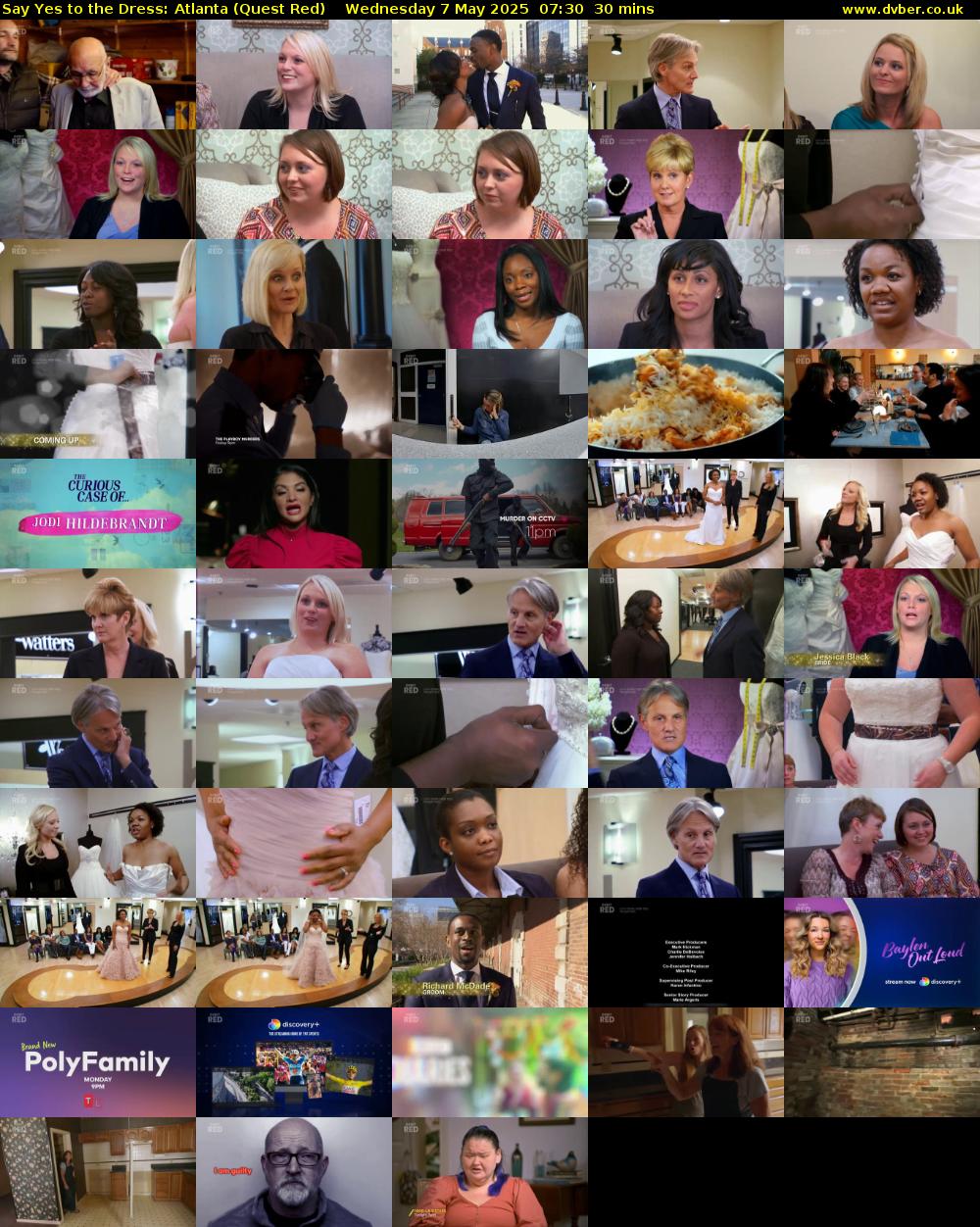 Say Yes to the Dress: Atlanta (Quest Red) Wednesday 7 May 2025 07:30 - 08:00