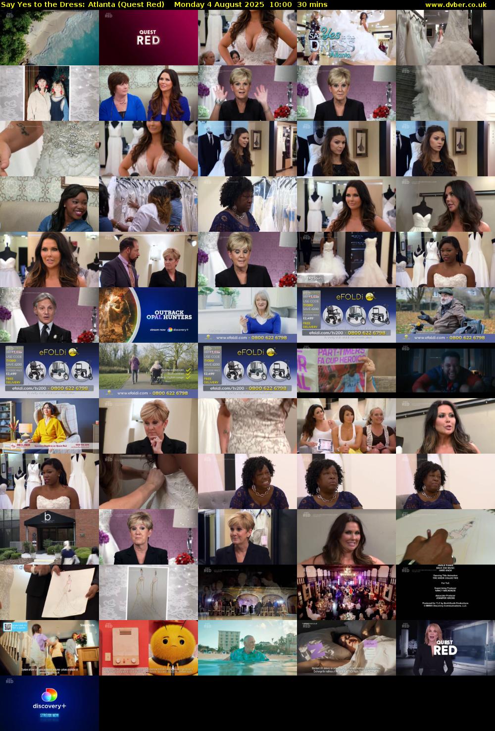 Say Yes to the Dress: Atlanta (Quest Red) Monday 4 August 2025 10:00 - 10:30